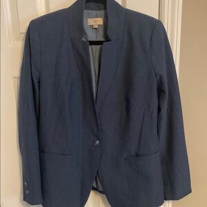 LOFT Navy Single-Button Blazer